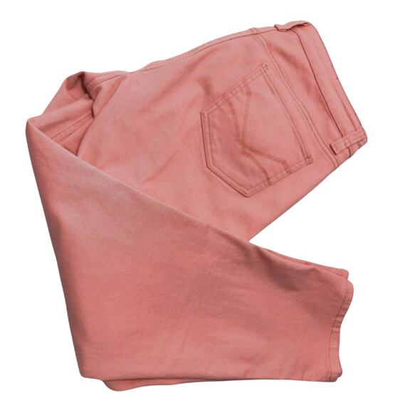 Nine West Cropped‎ Jeans Womens Size 12 Coral Pink Denim Mid Rise Skinny Stretch - Picture 9 of 9
